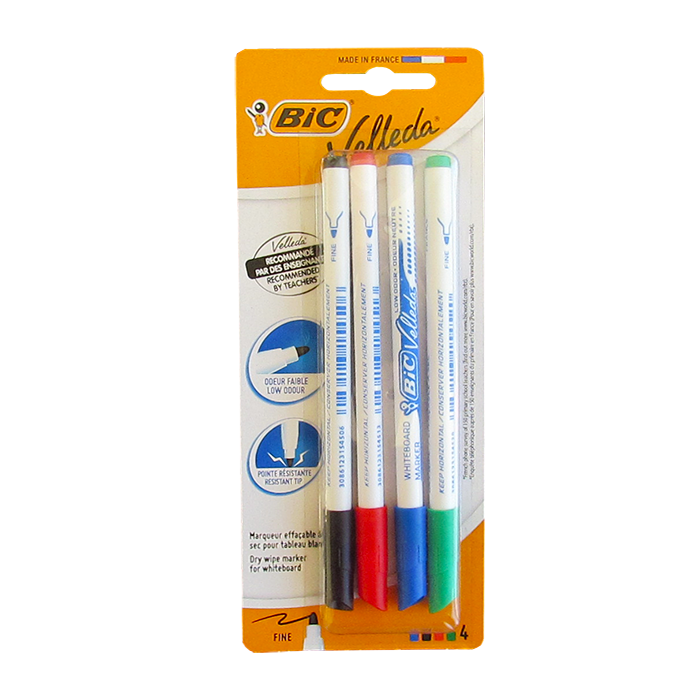 Marker-pentru-whiteboard-Bic-Eco-Velleda-1721-4-culoriset