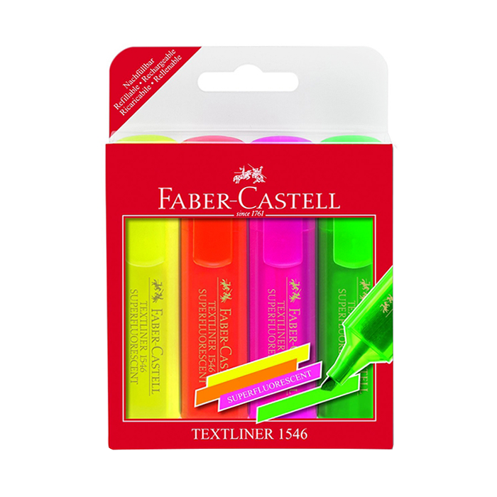 Set-textmarker-Faber-Castell-Superfluorescent-4set-154604