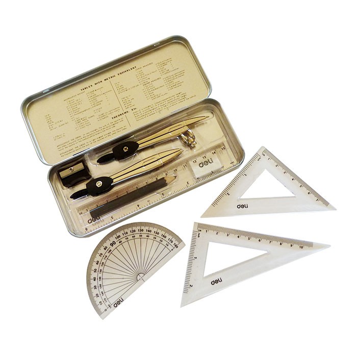 Trusa-geometrie-metal-Deli-Orbit-9-piese-G306-95