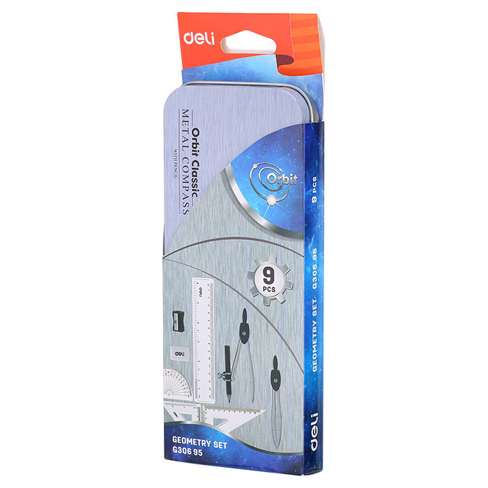 Trusa-geometrie-metal-Deli-Orbit-9-piese-G306-95