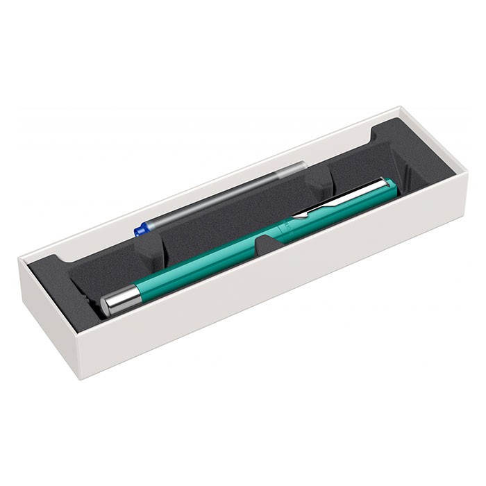 Stilou-Parker-Vector-Royal-turcoaz-cu-accesorii-cromate