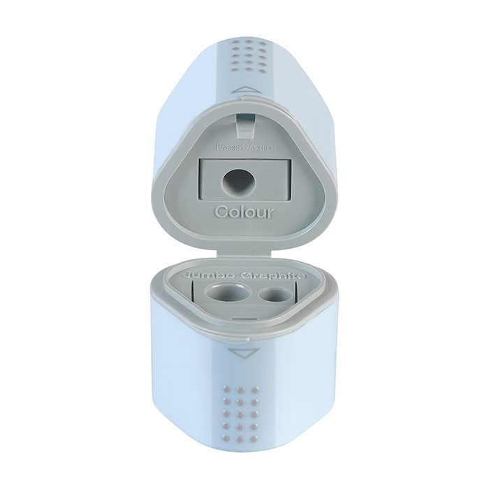 Ascutitoare-plastic-tripla-cu-rezervor-Faber-Castell-Grip-2001-bleu-sky-183874