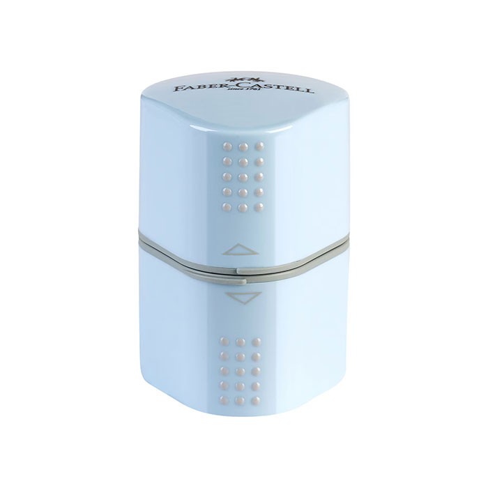 Ascutitoare-plastic-tripla-cu-rezervor-Faber-Castell-Grip-2001-bleu-sky-183874