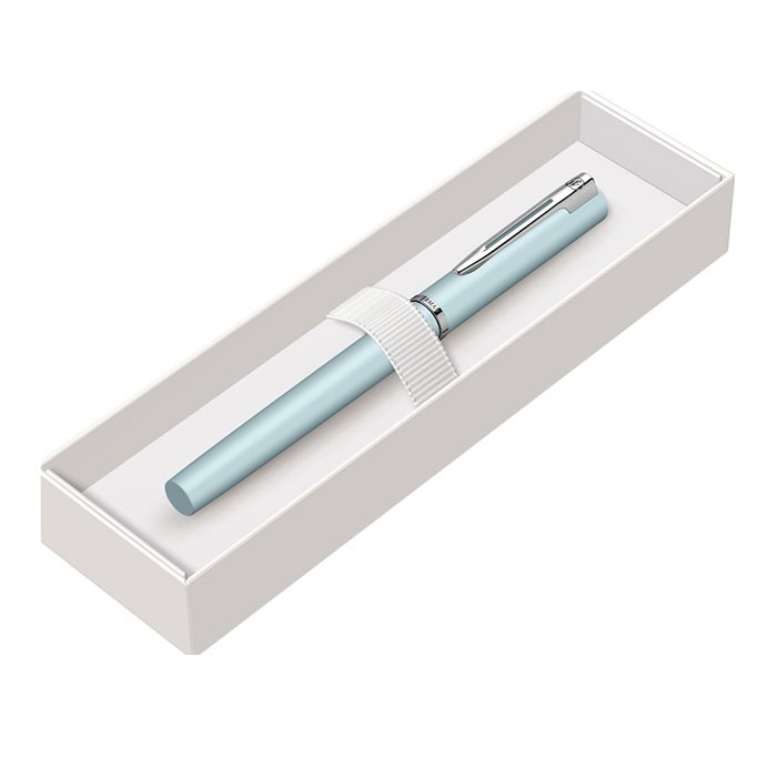 Stilou-Waterman-Allure-Pastel-Blue-albastru-deschis-cu-accesorii-cromate