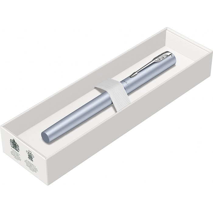 Stilou-Parker-Vector-Royal-XL-Silver-Blue-argintiu-cu-accesorii-cromate