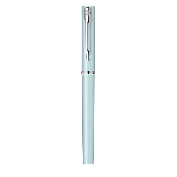 Stilou-Waterman-Allure-Pastel-Blue-albastru-deschis-cu-accesorii-cromate