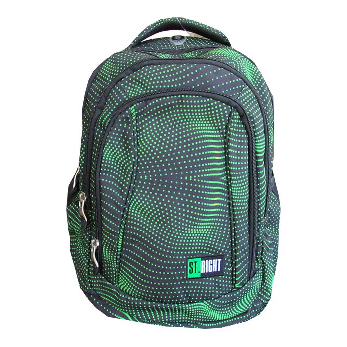 Ghiozdan-4-compartimente-2-buzunare-Majewski-Gama-St-Right-Colectia-Green-Halftone-2025-BP-04