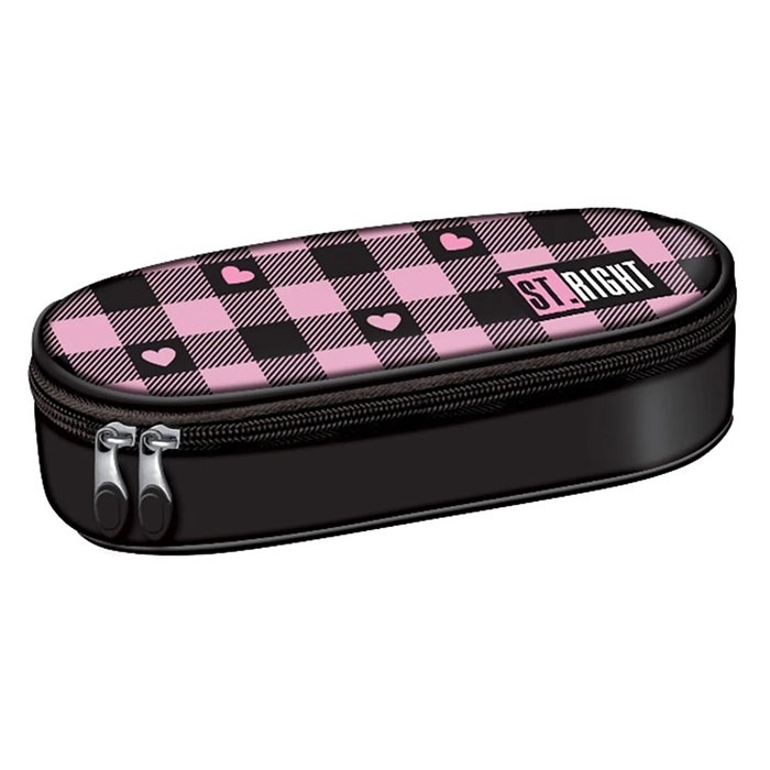 Penar-borseta-1-compartiment-1-extensie-oval-Majewski-Colectia-Pink-Checkered-2025-PC-01-205x95x5-cm