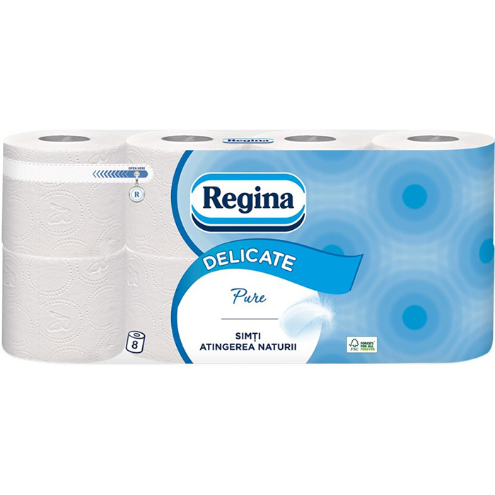 Hartie-igienica-Regina-Delicate-Pure-alba-8-roleset