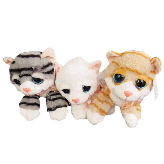 Jucarie-de-plus-Pisica-cu-ochi-de-sticla-26-cm