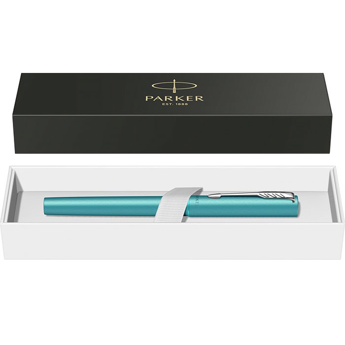 Stilou-Parker-Vector-Royal-XL-Teal-albastru-cu-accesorii-cromate