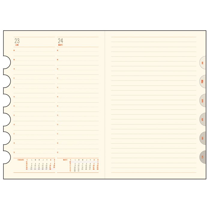 Agenda-A5-datata-zilnic-Office-Ego-hartie-offset-ivory-coperta-maro