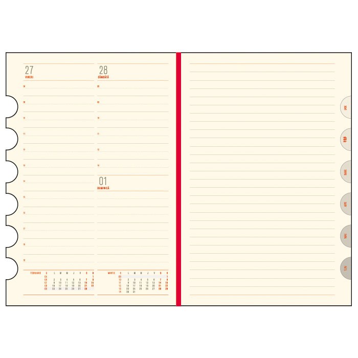 Agenda-A5-datata-zilnic-Office-Ego-hartie-offset-ivory-coperta-maro
