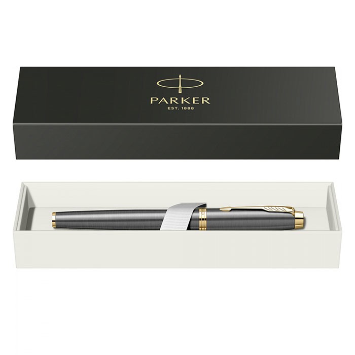 Roller-Parker-IM-Royal-gri-lucios-cu-accesorii-aurii