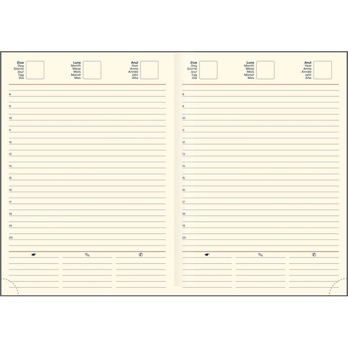 Agenda-nedatata-A5-Adria-hartie-ivory-coperta-verde