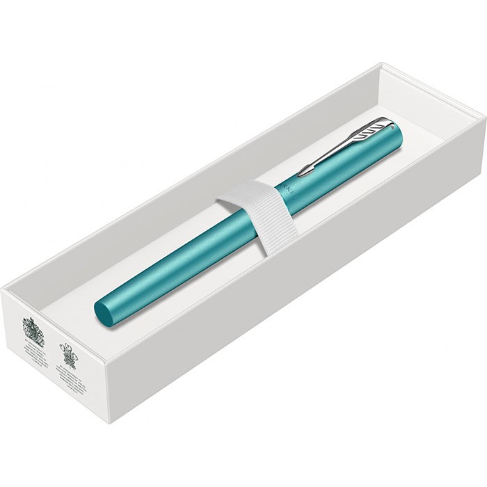 Stilou-Parker-Vector-Royal-XL-Teal-albastru-cu-accesorii-cromate